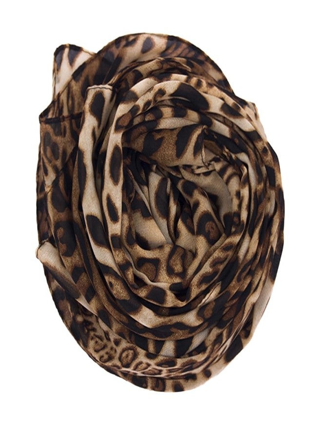 CaySep Women Silky Leopard Print Scarf - Print Florals Shawl Long Lightweight Sunscreen Scarf for Travel - Image 1